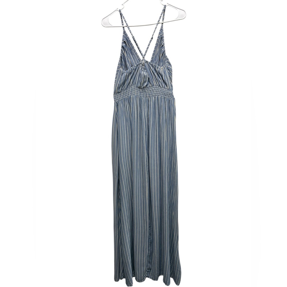 Angie Blue and White Striped Maxi Dress Size M - Picture 2 of 4